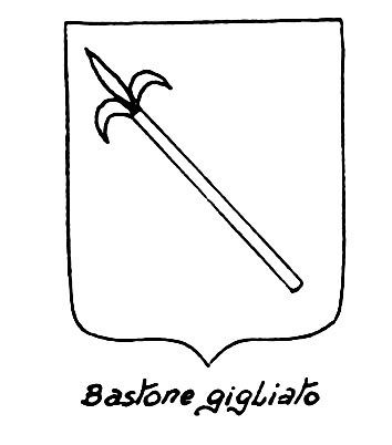 Image of the heraldic term: Bastone gigliato
